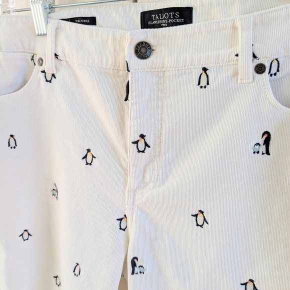 Talbots Embroidered Penguin Cords sz 14 - Picture 3 of 7